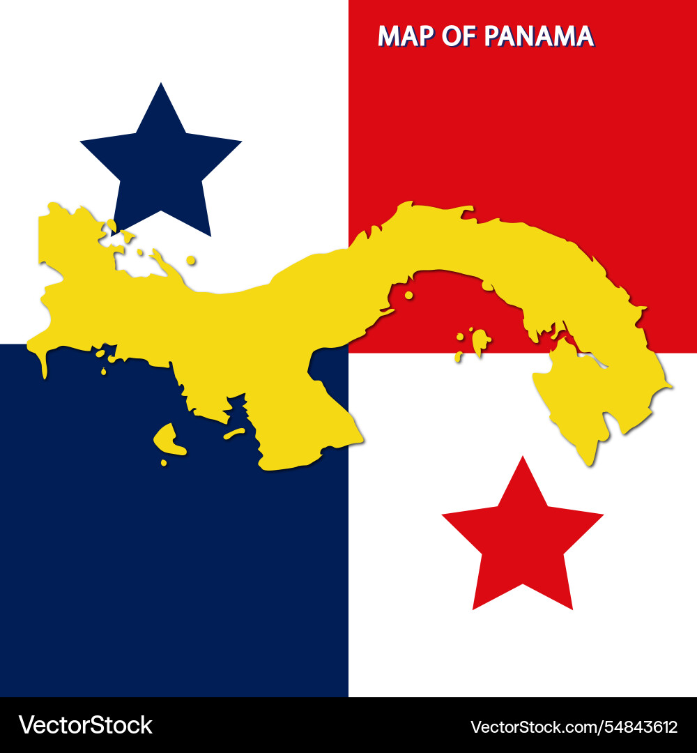 Map of panama with flag background Map of panama with flag background vector image