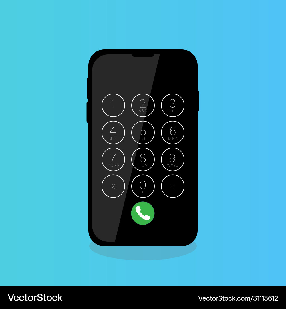 Mobile phone touch screen dialing digits call Vector Image