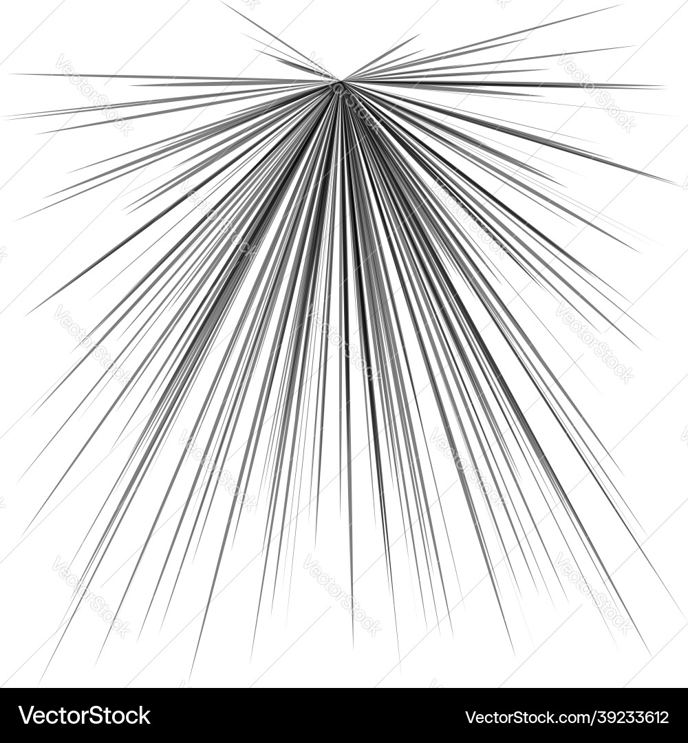 Radial radiating dynamic rays beams lines Vector Image