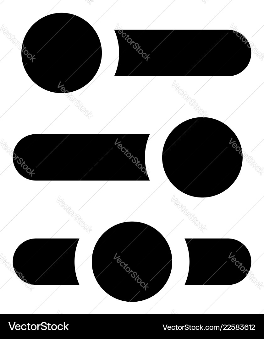 Rectangular buttons switches set at different Rectangular buttons switches set at different vector image
