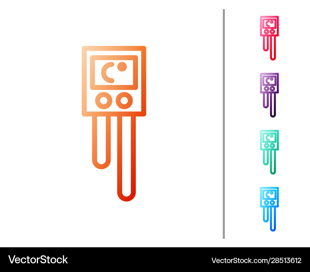 Red line temperature and humidity sensor icon Red line temperature and humidity sensor icon vector image