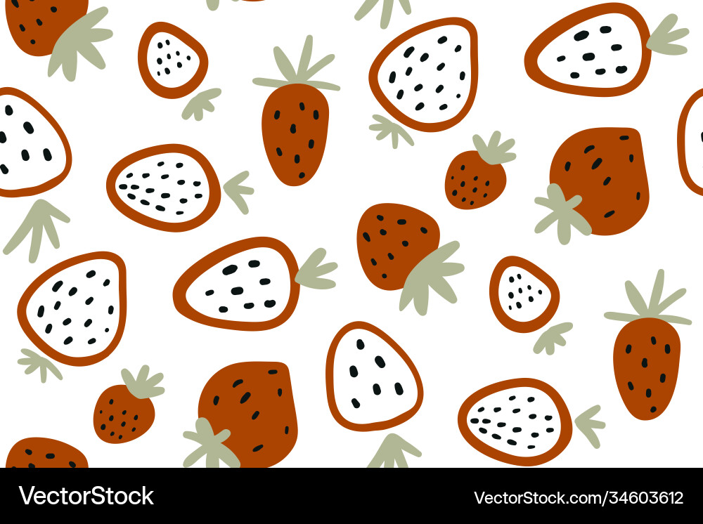 Red strawberry seamless pattern Red strawberry seamless pattern vector image