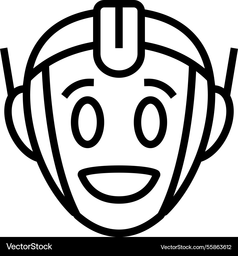 Robot face smile social robotics line icon Robot face smile social robotics line icon vector image