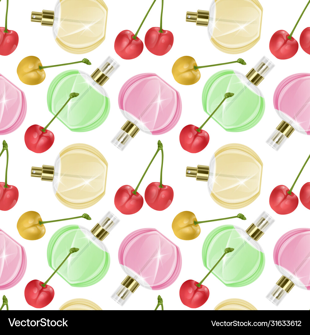 Seamless endless pattern with print perfume vector image
