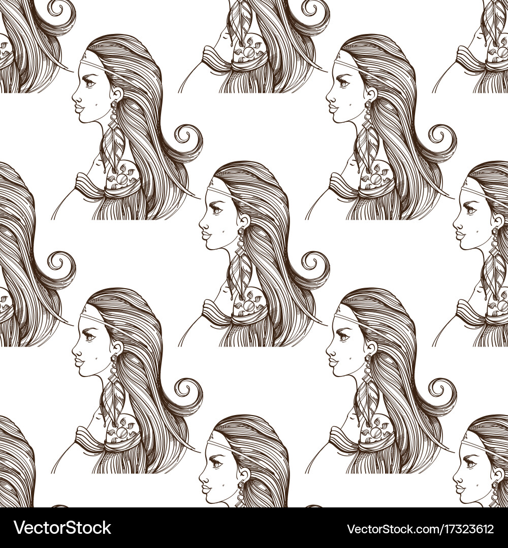 Seamless pattern with the image of a beautiful vector image