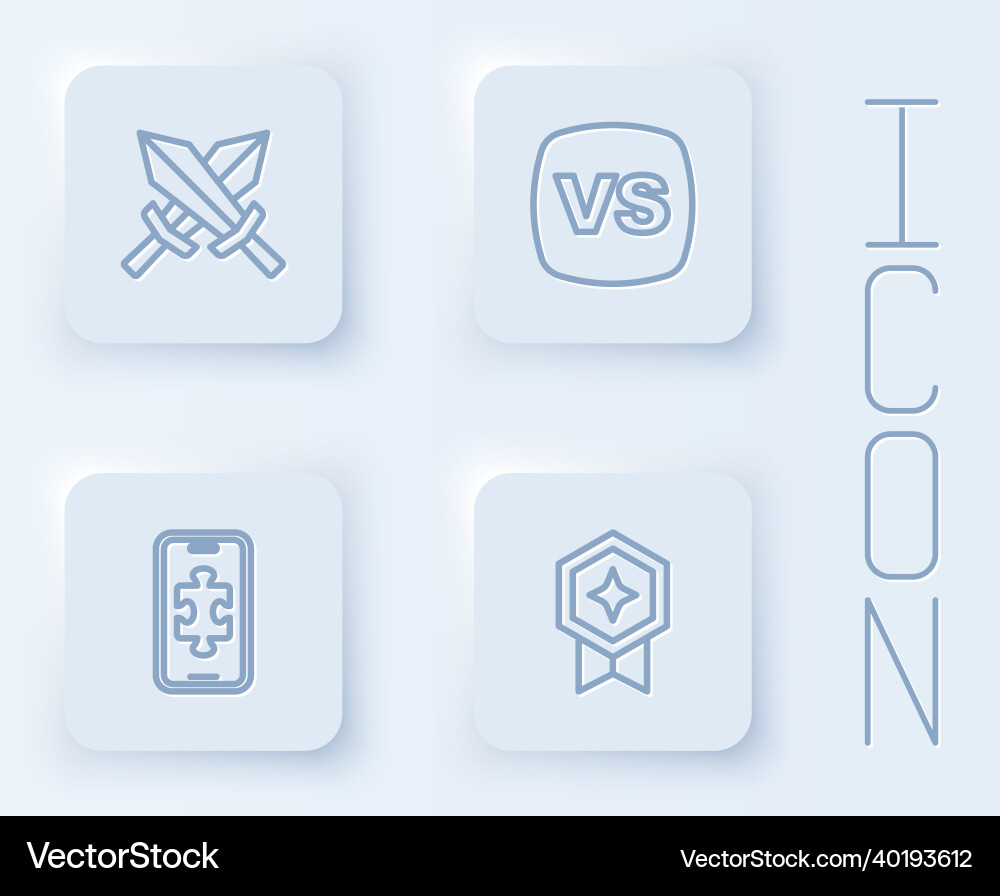 Set line sword for game vs versus battle mobile Set line sword for game vs versus battle mobile vector image