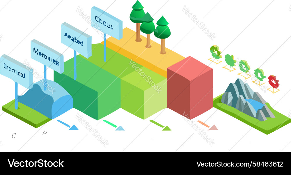 Spatial Data Landscape Chart Vector Image