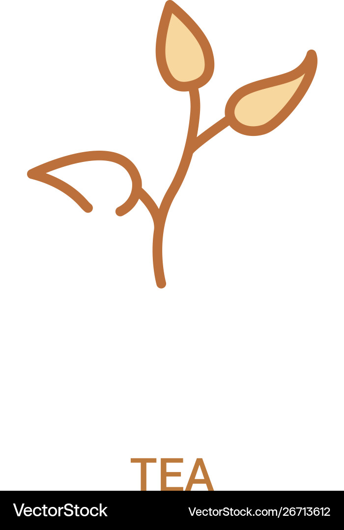 Tea concept 2 colored icon simple line element vector image