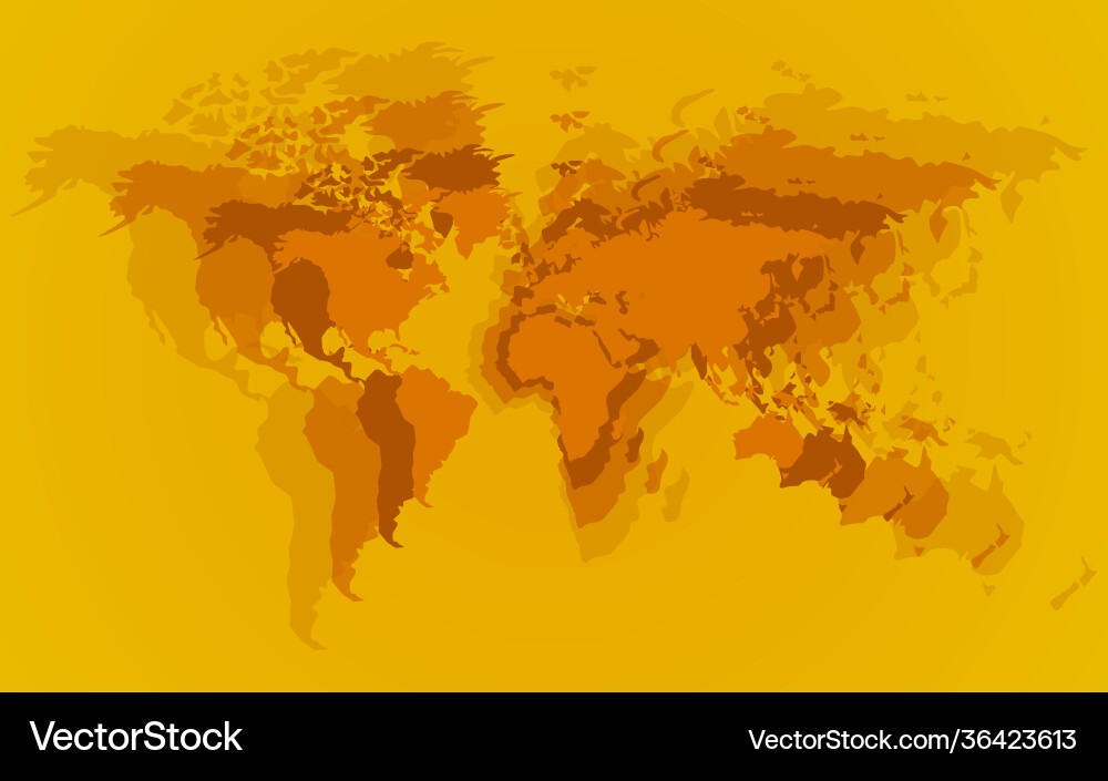 Abstract world map with overlaps Vector Image
