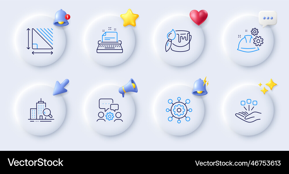 Brush framework and inspect line icons for web Vector Image