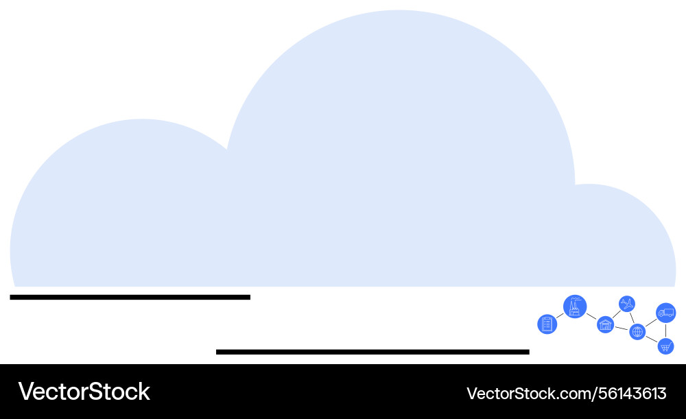 Cloud with network connection nodes representing Cloud with network connection nodes representing Vector Image