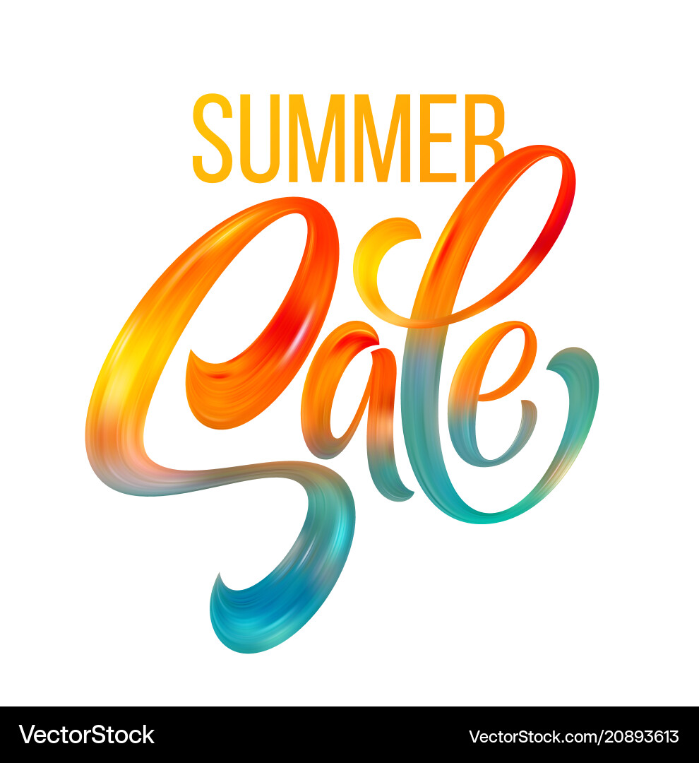 Colorful Calligraphic Sale Lettering Vector Image