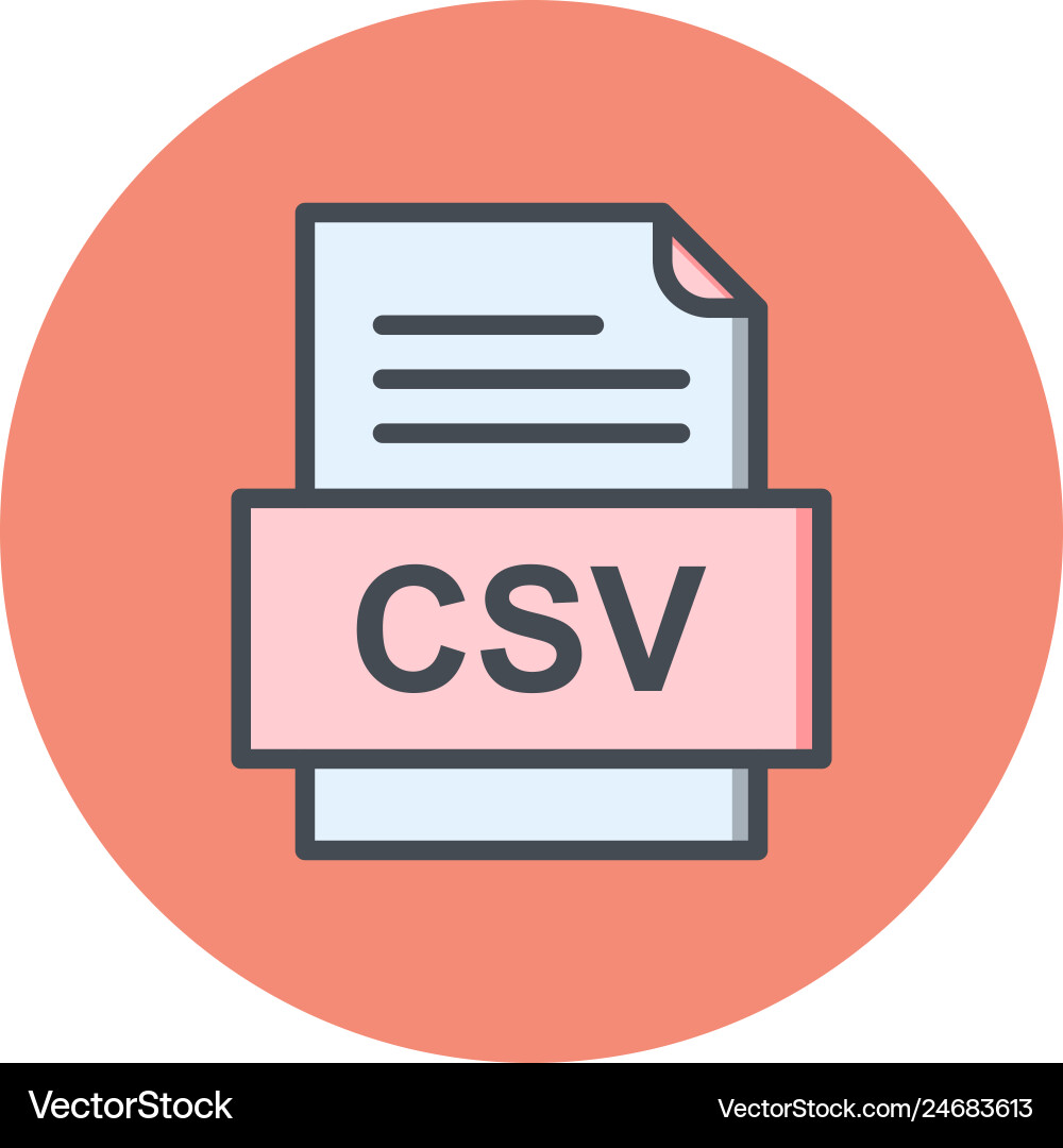 Csv file document icon vector image