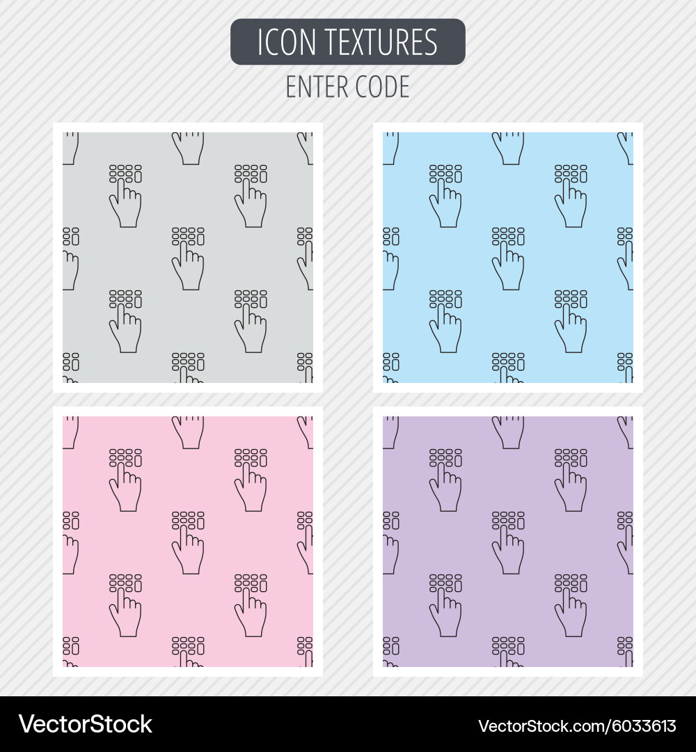 Enter pin code icon click hand pointer sign Vector Image