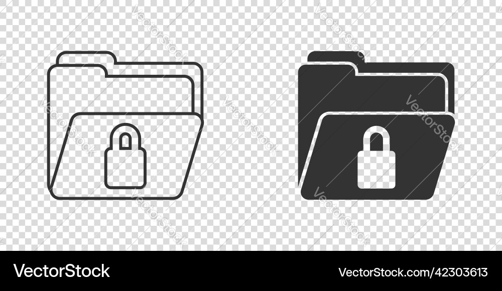Files folder permission icon in flat style Vector Image