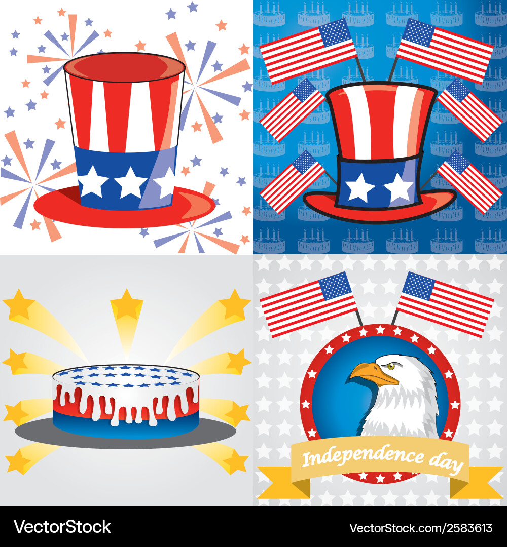 Four different backgrounds with objects vector image