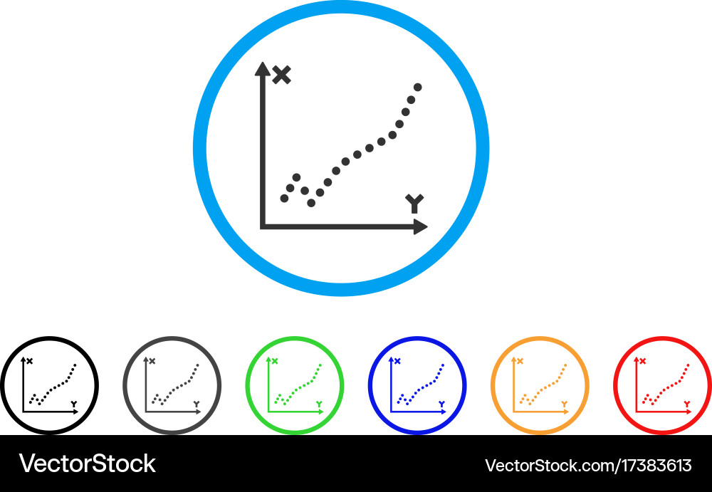 Function plot rounded icon Vector Image