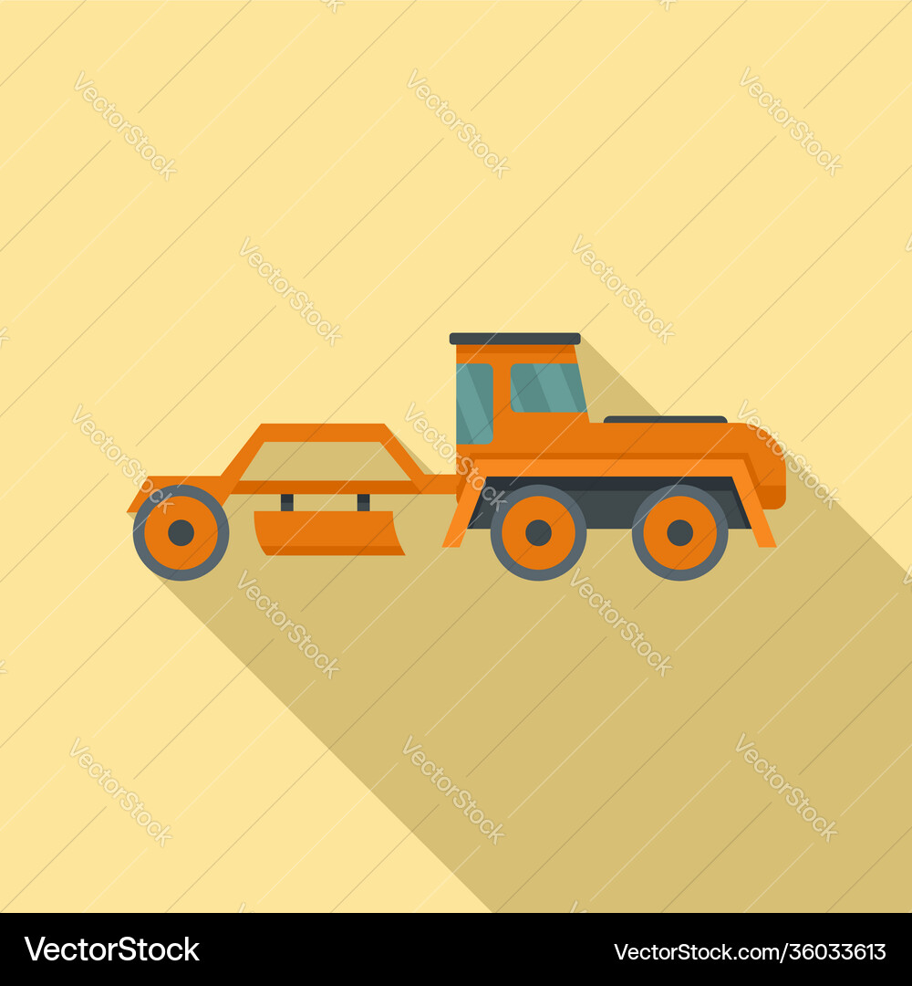 Grader machine tractor icon flat style vector image
