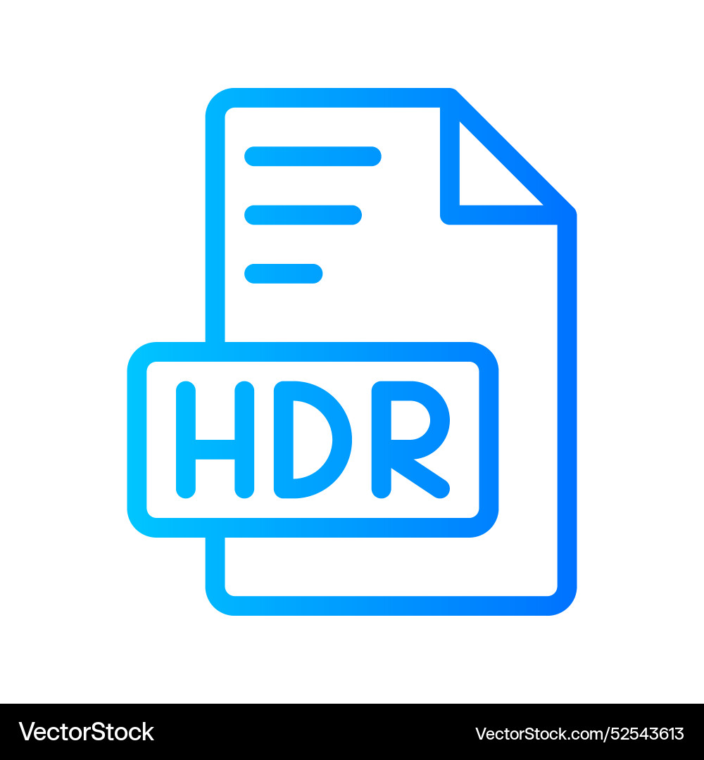 Hdr document file picture gradient icon format Hdr document file picture gradient icon format vector image