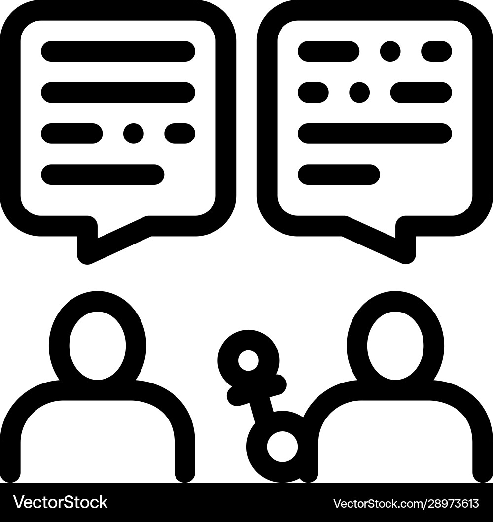 Interview discuss icon outline Interview discuss icon outline Vector Image