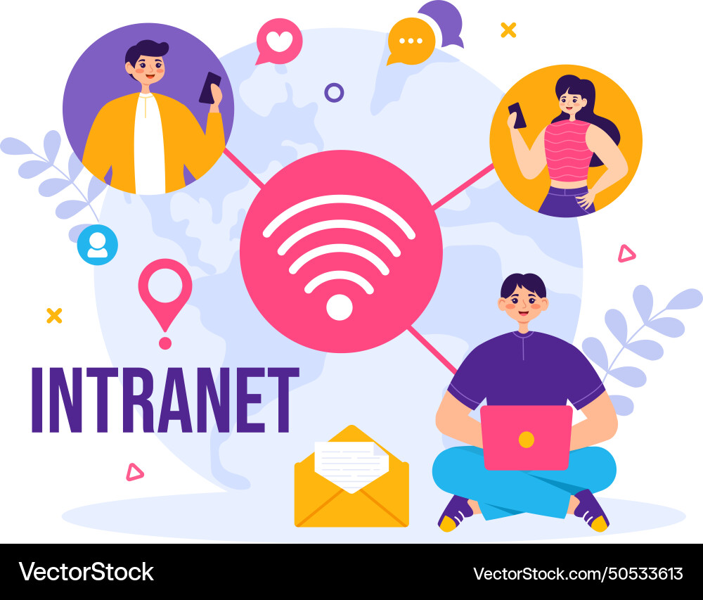 Intranet internet network connection technology Intranet internet network connection technology vector image
