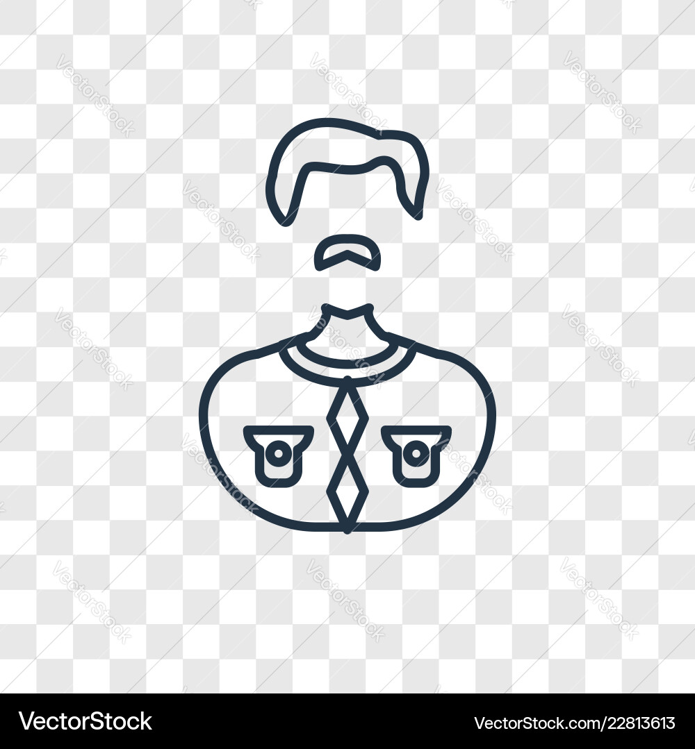 Man concept linear icon isolated on transparent Vector Image