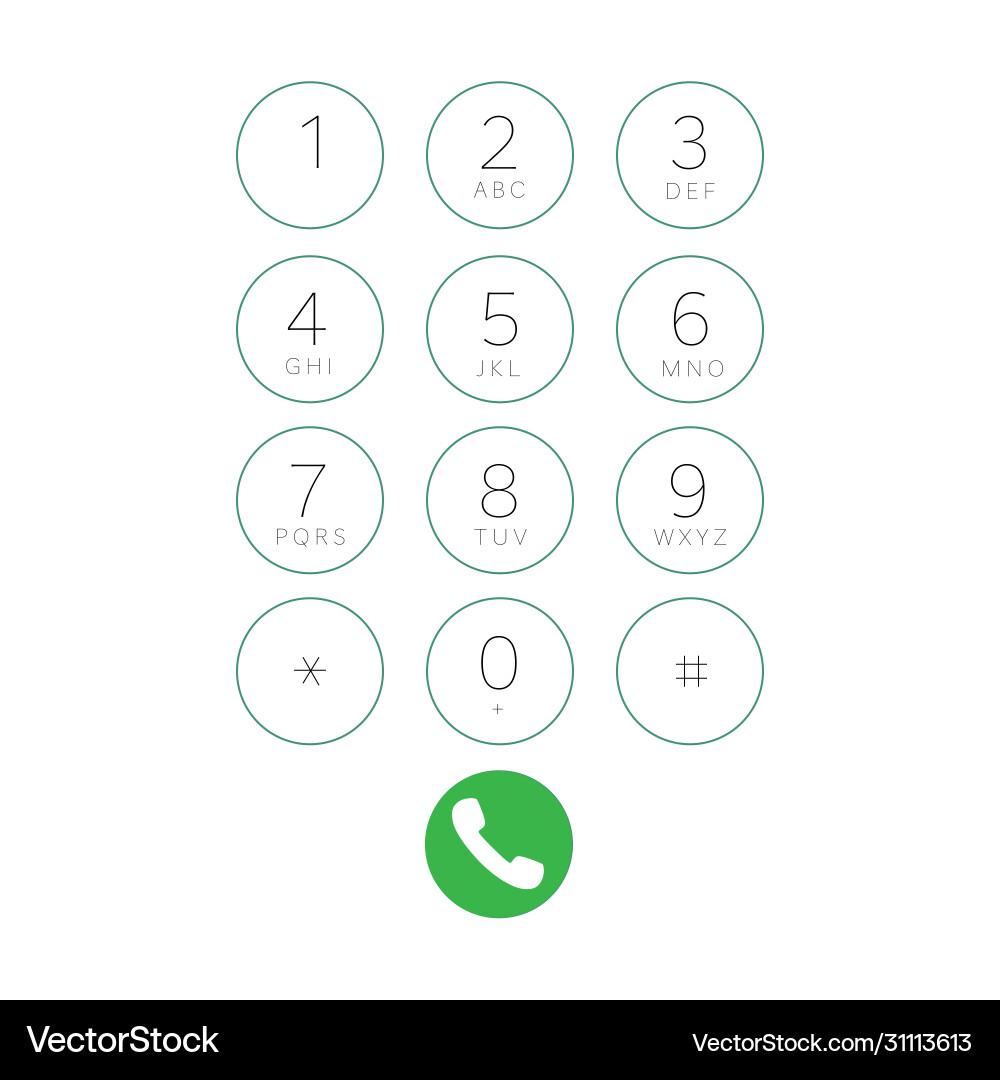 Mobile phone touch screen dialing digits call Mobile phone touch screen dialing digits call Vector Image