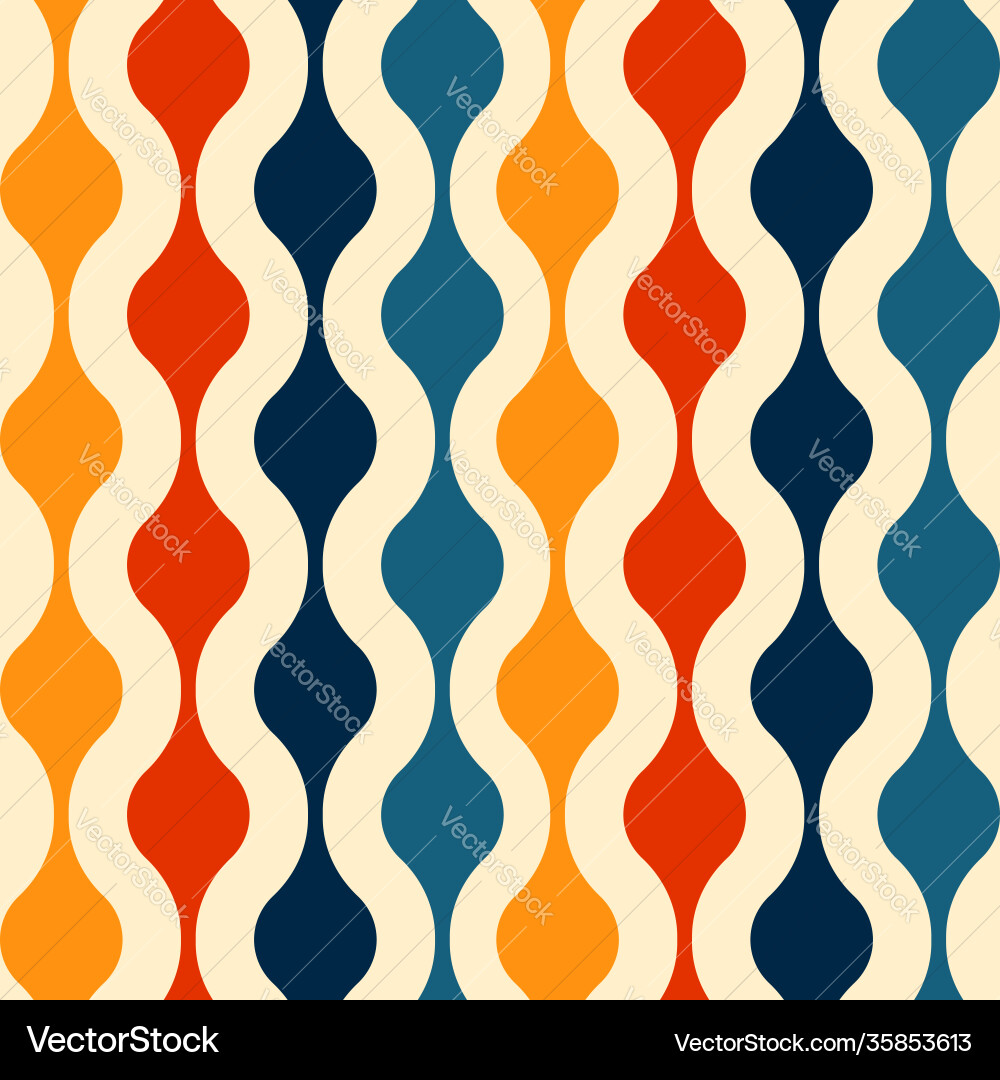 Nostalgic Retro Wave Pattern Vector Image