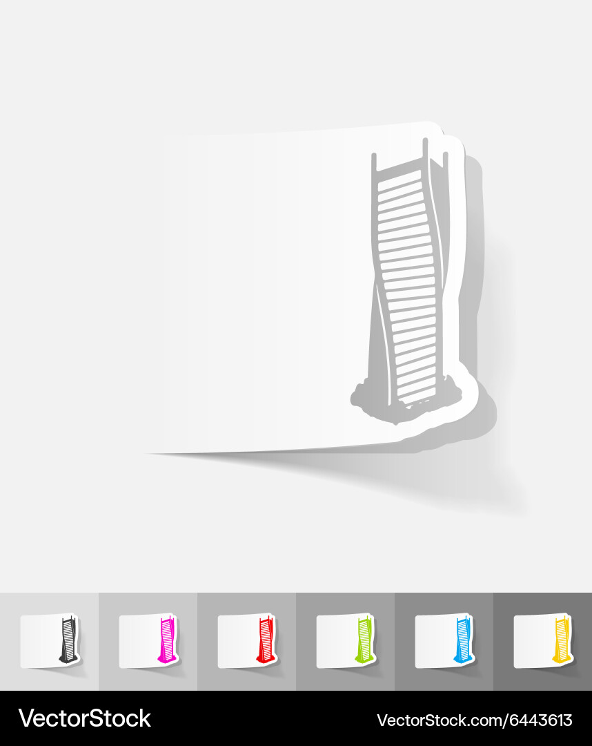 Realistic design element twisted modern building vector image