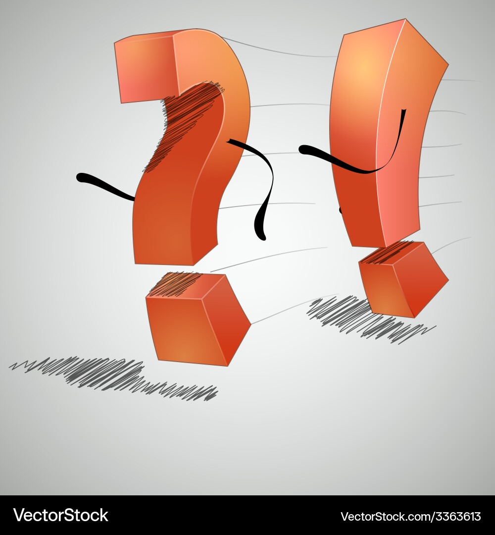 Running an exclamation point and question mark vector image