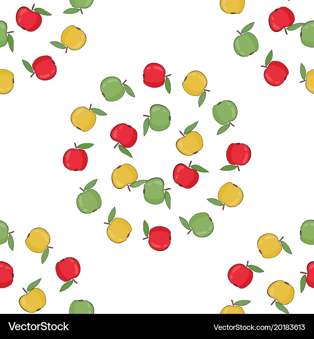 Seamless pattern background with apples vector image