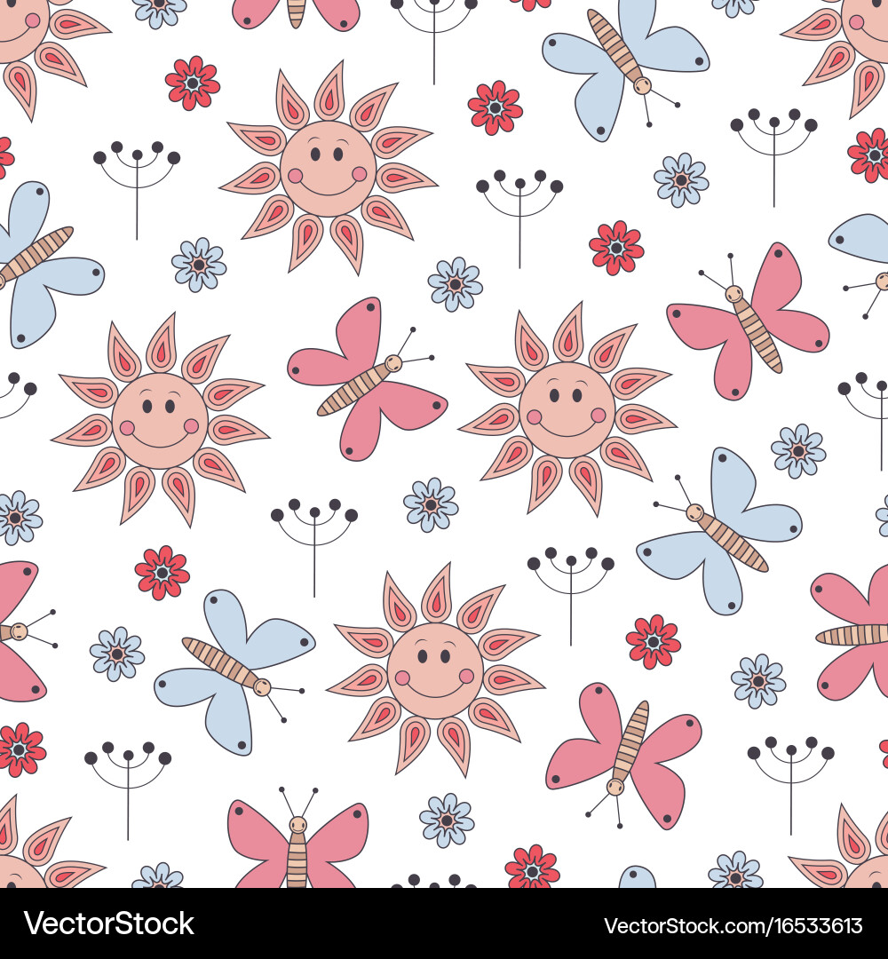 Seamless pattern with cute elements Vector Image