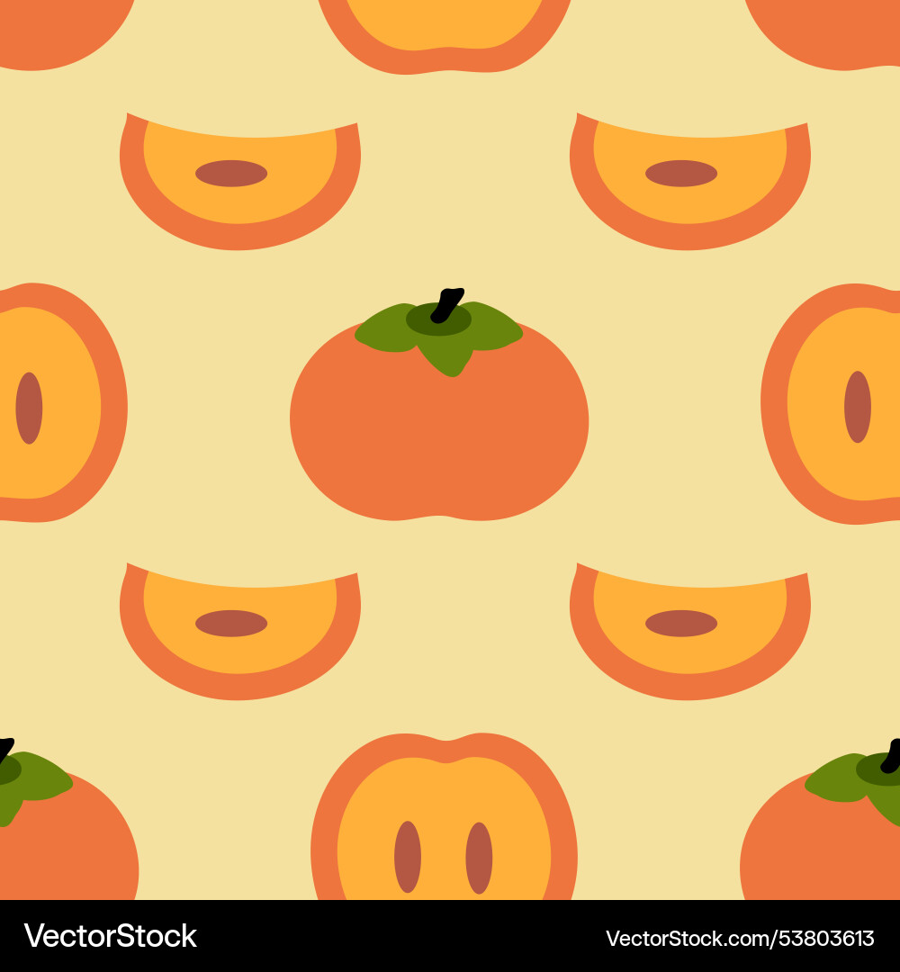 Seamless pattern with retro style persimmons Seamless pattern with retro style persimmons vector image