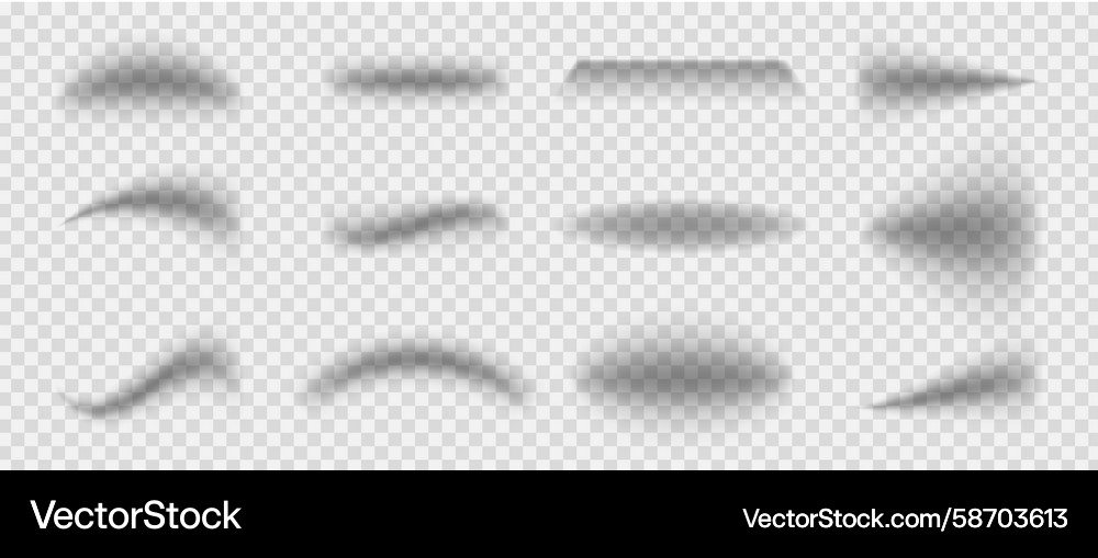 Set of transparent shadows different shapes Vector Image