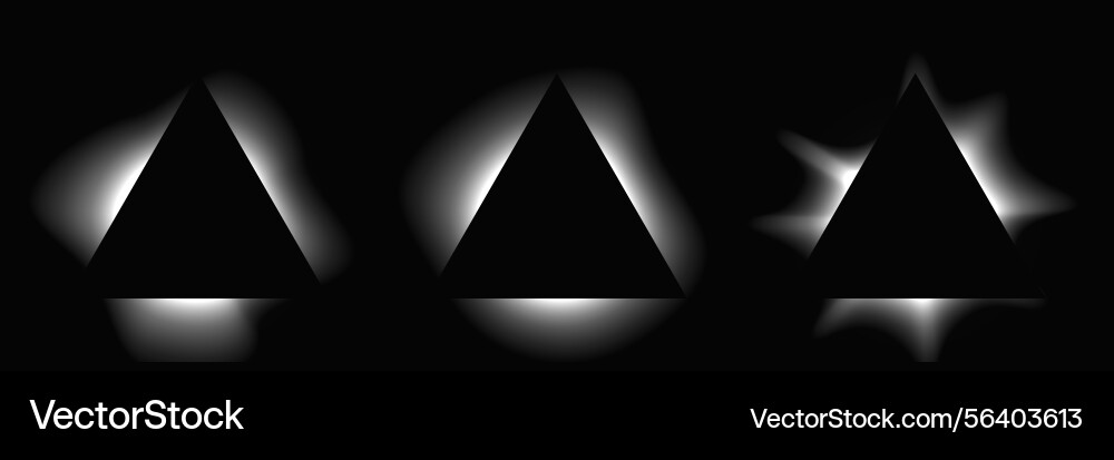 Set of triangle illuminate light frames Set of triangle illuminate light frames Vector Image
