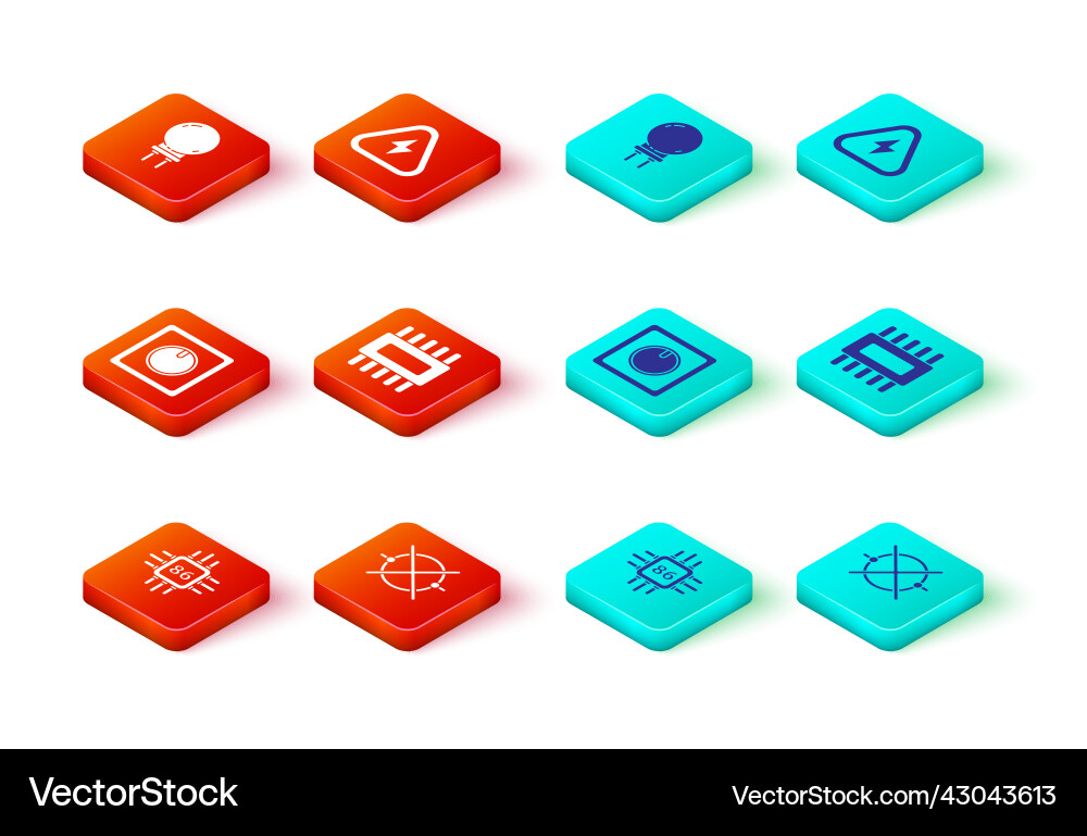 Set processor with microcircuits cpu electric Set processor with microcircuits cpu electric vector image