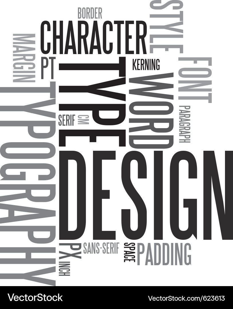 Typography & Word Arrangement Vector Image