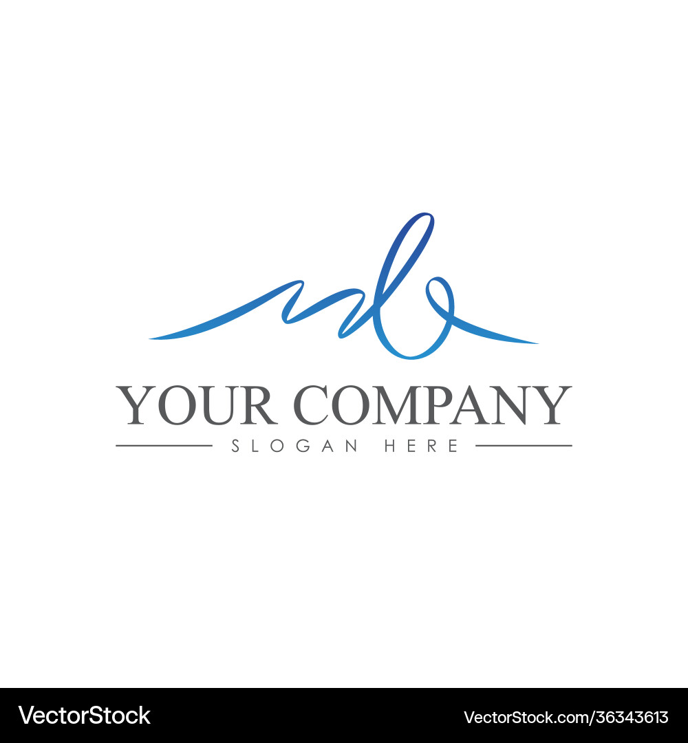 Unique and elegance mb script font symbol Vector Image