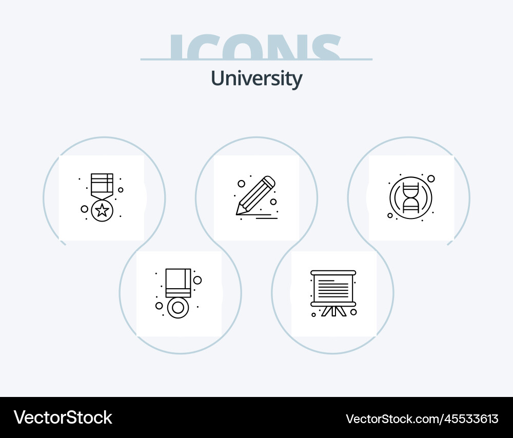 University line icon pack 5 design lab draw Vector Image