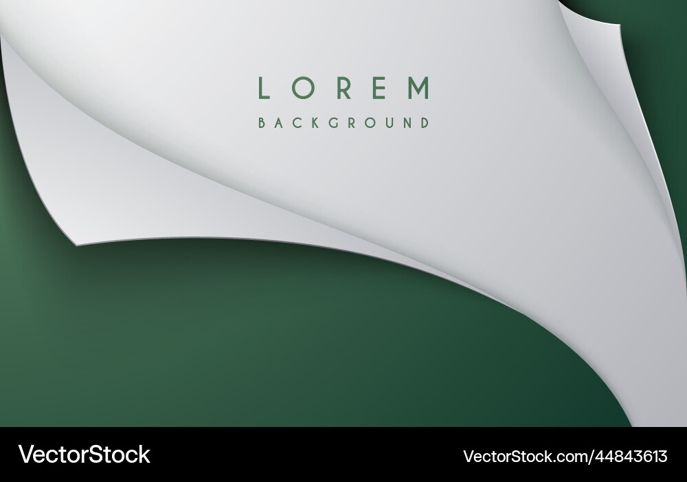 White and green papers background vector image