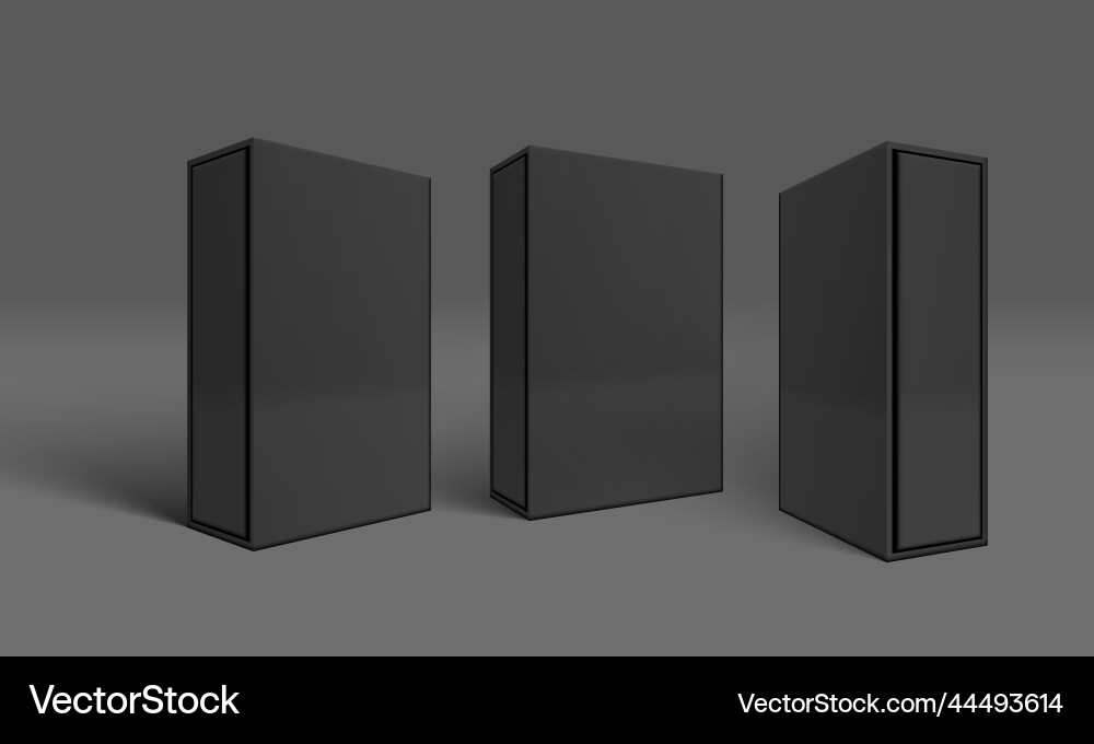 3d various blank package box with shadows set vector image