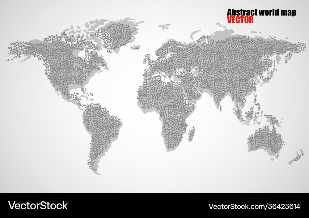 Abstract world map dots with shadow Abstract world map dots with shadow Vector Image