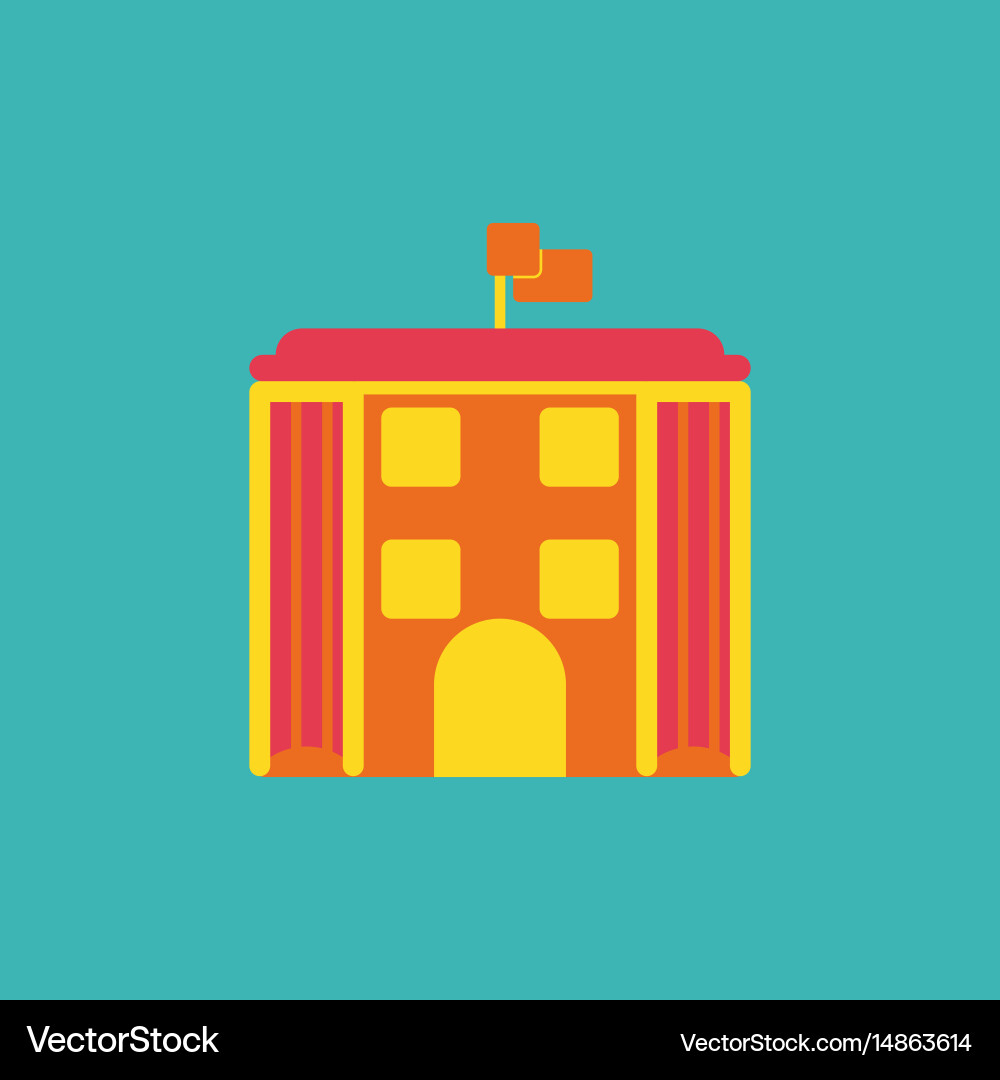 Architecture building and columns with flag vector image