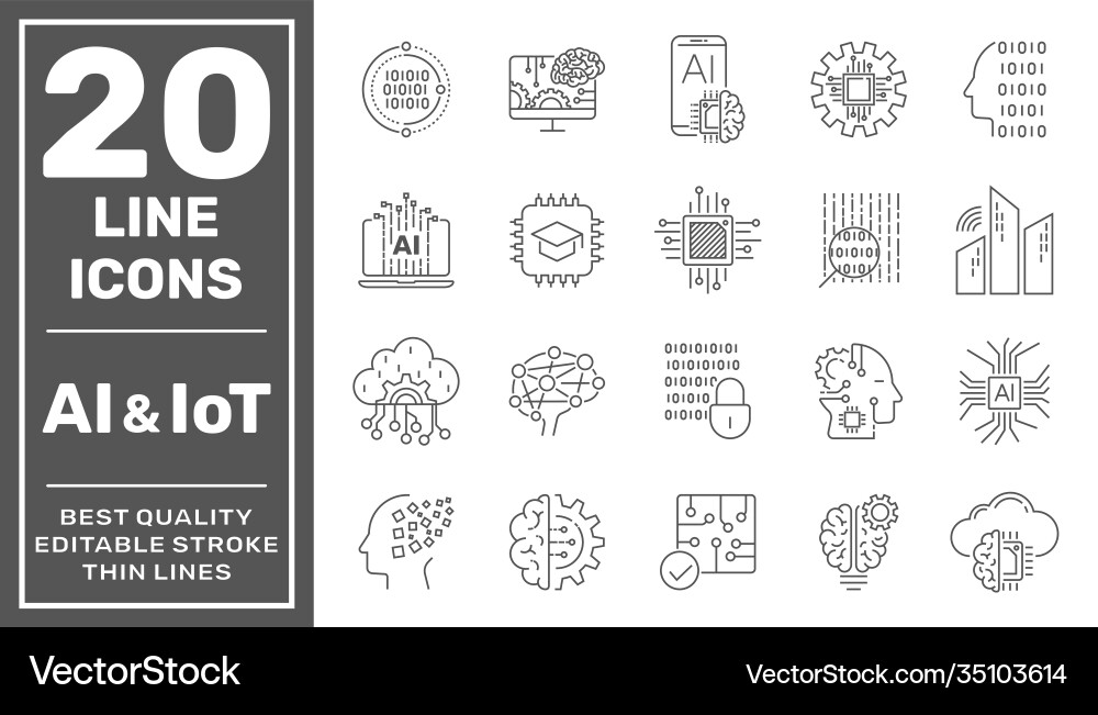 Artificial intelligence and internet things ai Artificial intelligence and internet things ai vector image