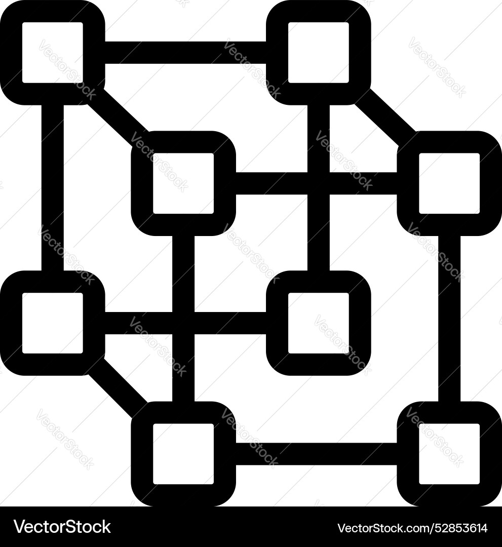 Blockchain network showing interconnected blocks Blockchain network showing interconnected blocks vector image