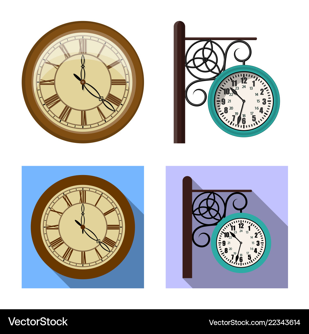 Design of clock and time logo set vector image