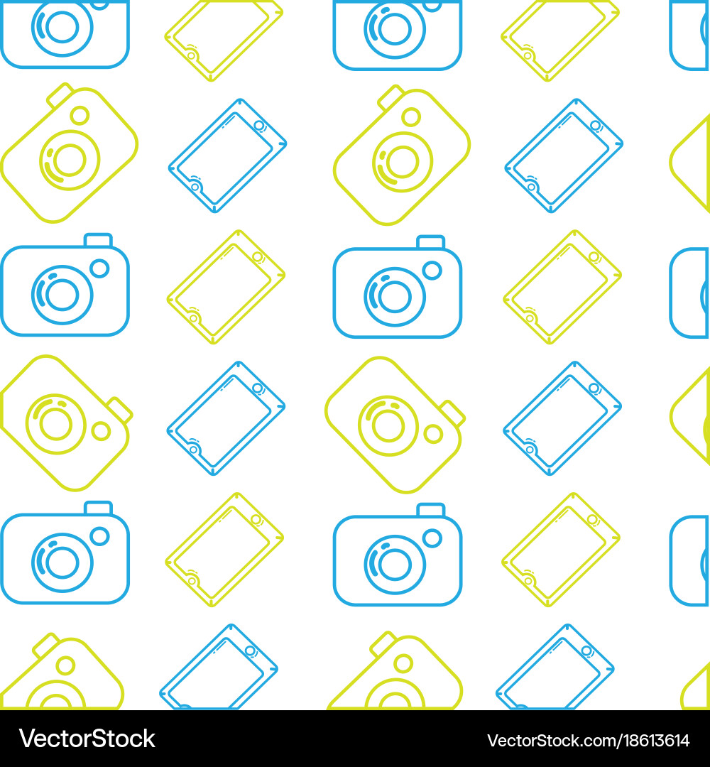 Digital camera and smartphone technology objects vector image
