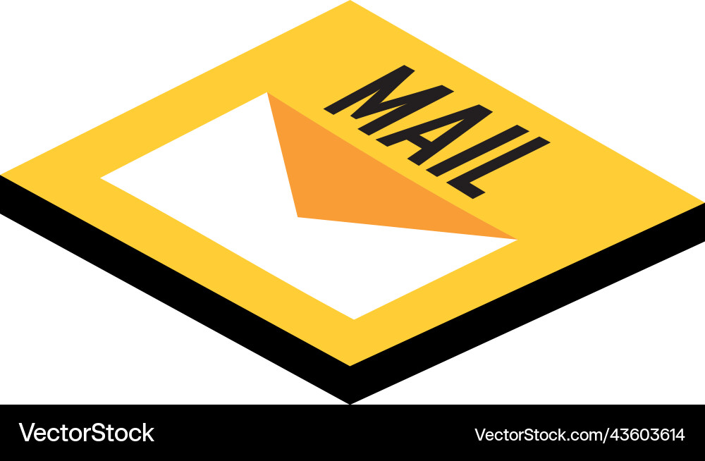 Envelope mail in button Vector Image