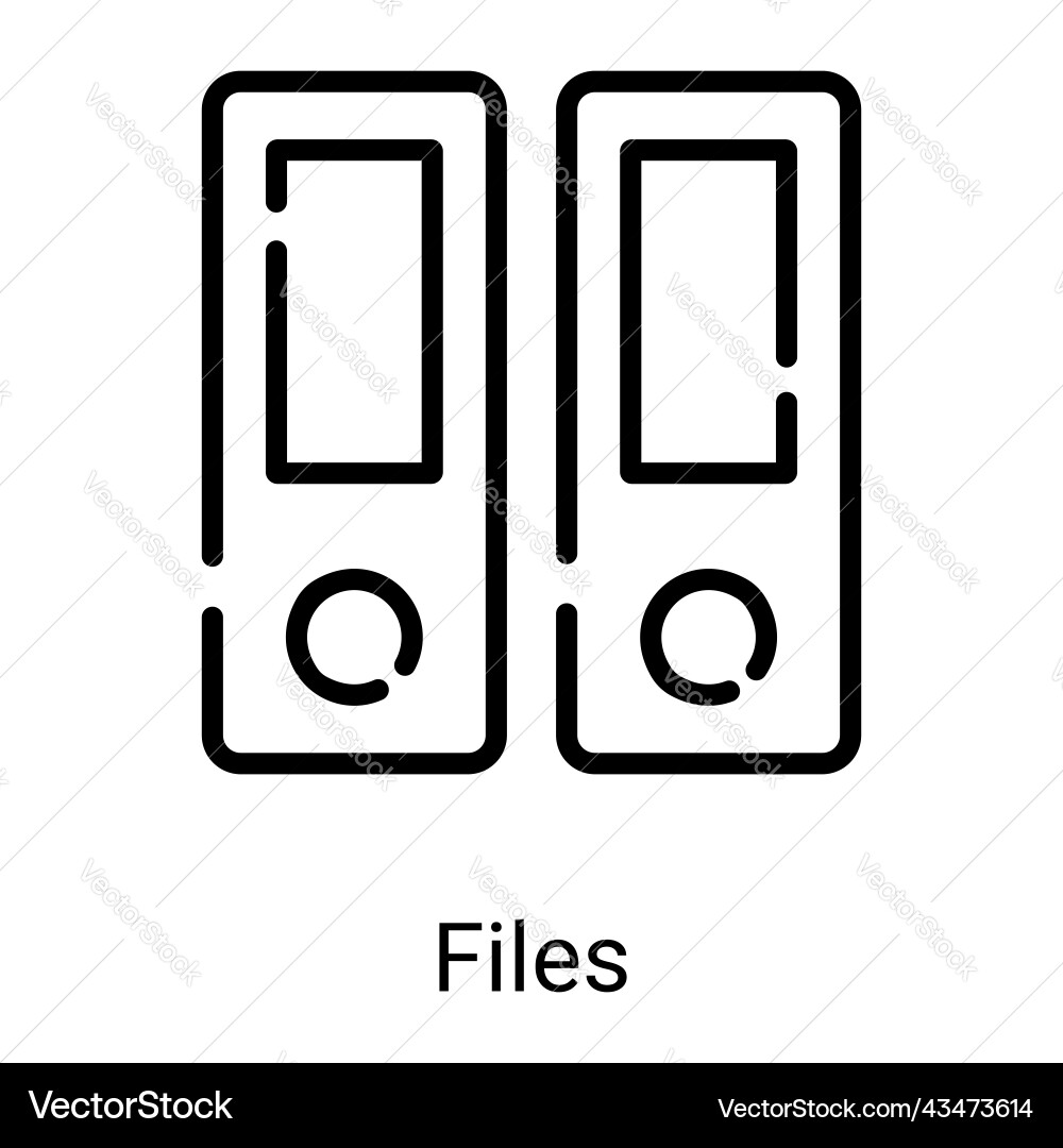 File folder line icon isolated on white background Vector Image