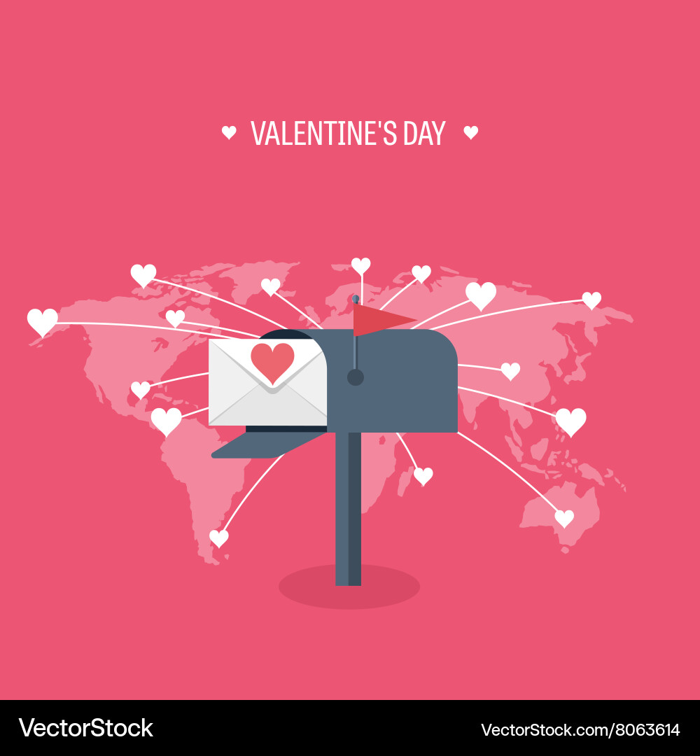 Flat background with envelope vector image